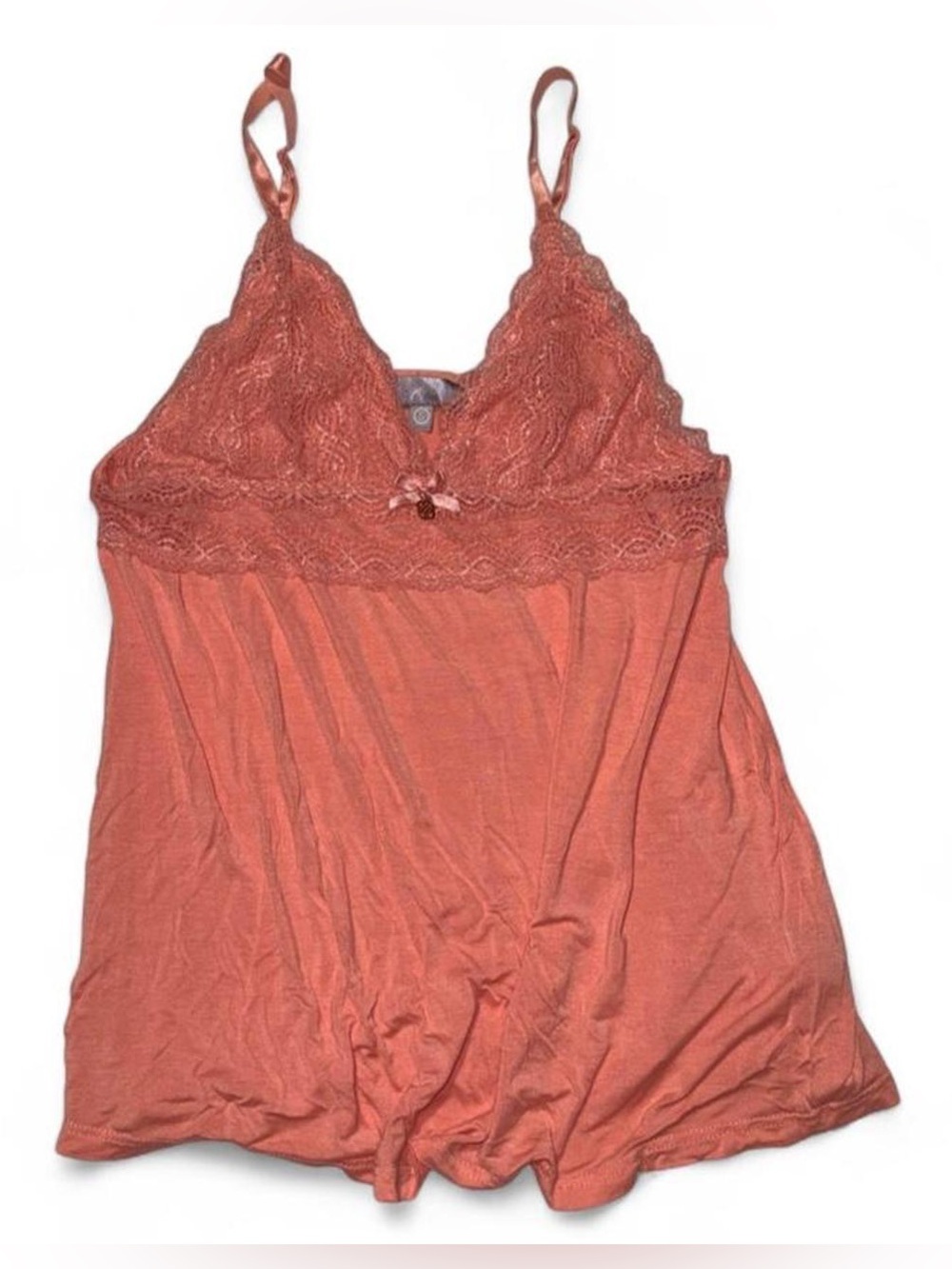 Daisy Fuentes Coral Lace Trim Tank Top